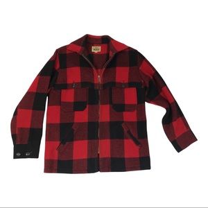 Vintage Woolrich Buffalo Plaid Lumberjack Wool Zip Jacket Coat